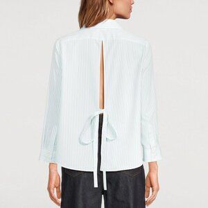 NWT$990 LOEWE Trapeze Anagram Embroidered Split Back Striped Cotton Shirt 40 (8)